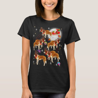 T-shirt Noël Mignonne Père Noël équitation Saint Bernard X