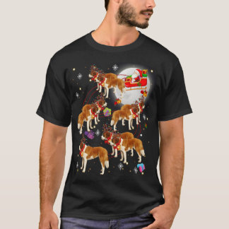T-shirt Noël Mignonne Père Noël équitation Saint Bernard X