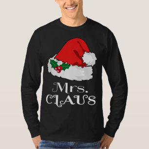 T-shirt Noël Mme Claus Correspondant Pyjama Santa Hat X-m
