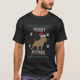 T-shirt Noël moche Noël Noël Pitbull cadeau Joyeux Pitmas