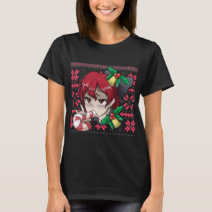 T-shirt Noël moche Otaku Ahegao Ecchi Etchi Lewd Henta