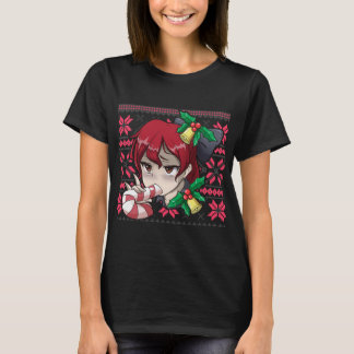 T-shirt Noël moche Otaku Ahegao Ecchi Etchi Lewd Henta