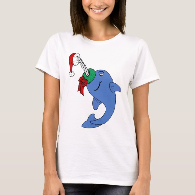 T-shirt Noël Narwhal (Devant)