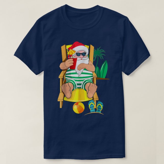 T-shirt Noël Noël Sur La Plage, Hawaiian Christmas Vaca (Design devant)