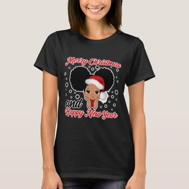 T-shirt Noël noir afro-américain (Devant)