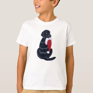 T-shirt Noël noir de flocon de neige de casquette de