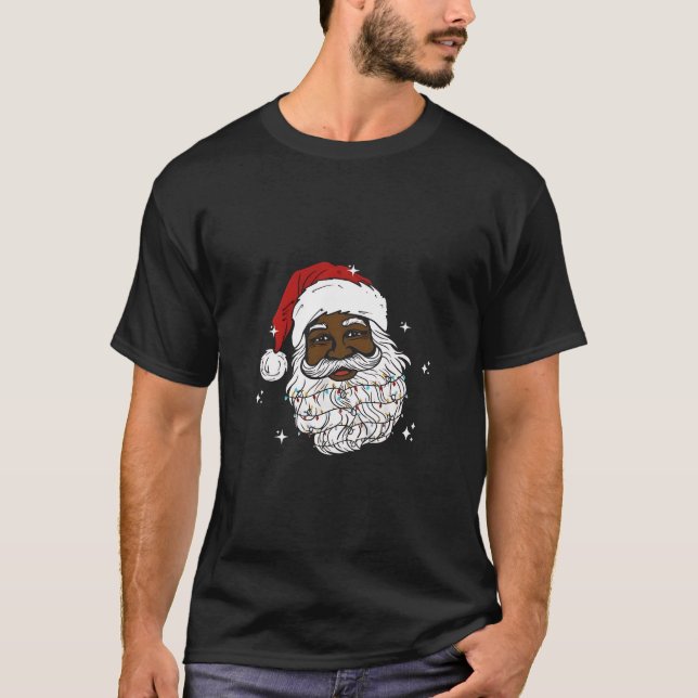 T-shirt Noël noir Père Noël noir Noël Noël Noël Noël Noël  (Devant)