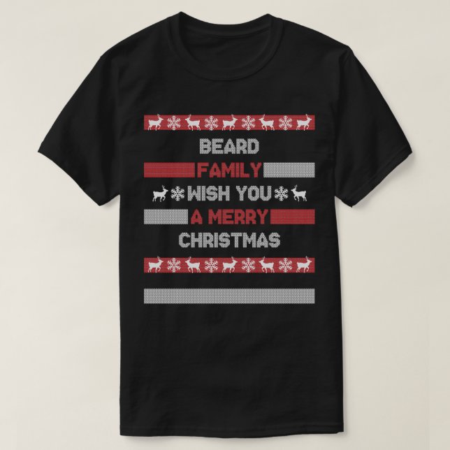 T-shirt Noël Nom de famille Xmas Père Noël Beard Famille C (Design devant)
