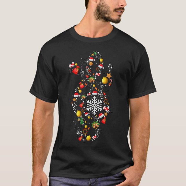 T-shirt Noël Note de Musique Amoureux de Musique Professeu (Devant)