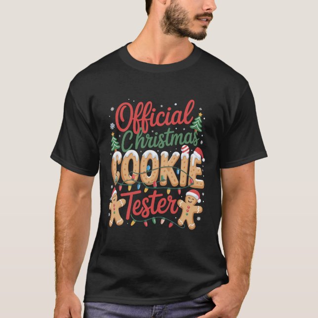 T-shirt Noël officiel Cookie Tester Crew Baking Noël (Devant)