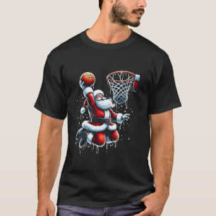 T-shirt Noël Père Noël Basketball Funny Garçons Enfants P