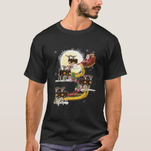 T-shirt Noël Père Noël équitation chèvre drôle chèvre Noël