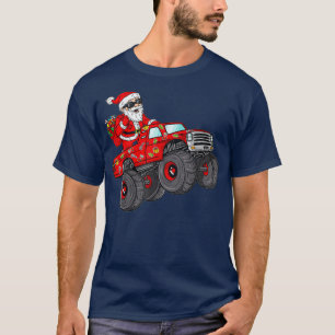 T-shirt Noël Père Noël équitation Monster Camion Garçons