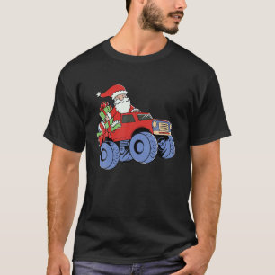 T-shirt Noël Père Noël équitation Monster Camion Garçons K