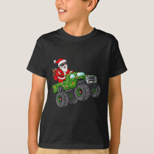 T-shirt Noël Père Noël équitation Monster Camion Garçons K