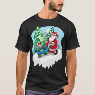 T-shirt Noël Père Noël Et Son Wagon Cadeau