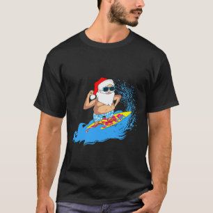 T-shirt Noël Père Noël Hawaïen Surf Été Surf