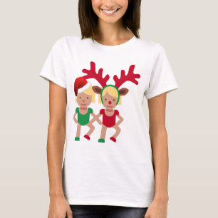T-shirt noël père Noël jumeaux émoji