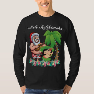 T-shirt Noël Père Noël Mele Kalikimaka Hawaii Palm Tree P