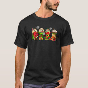 T-shirt Noël Père Noël Snowman Elf Café Hot Cocoa Reind