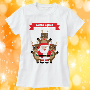 T-shirt Noël Père Noël Squad Reindeer Drôle