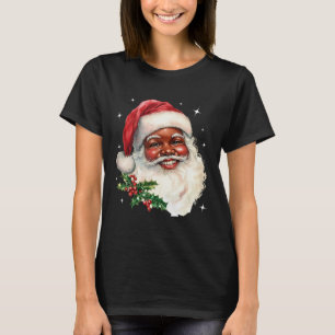T-shirt Noël Père Noël Visage Vieux Noël Père Noël Vintage