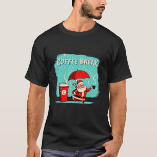 T-shirt Noël Père Noël's CAFÉ CAFÉ PAUSE Dessin du Nouvel 