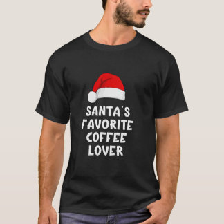 T-shirt Noël Père Noël's Favori Café Lover Drôle Noël