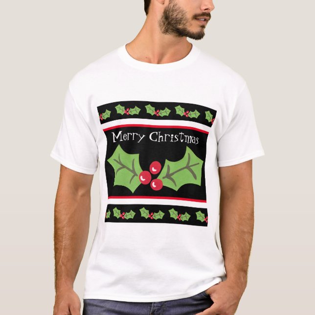 T-shirt Noël personnalisé Holly & Berries (Devant)