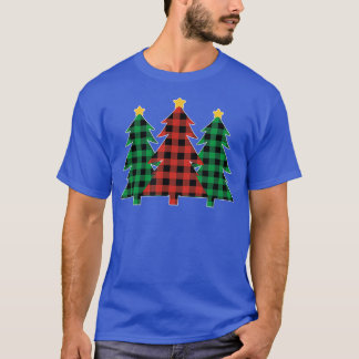 T-shirt Noël Plaid Motif laide arbre de Noël
