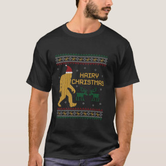 T-shirt Noël poilu Bigfoot Vilain Chandail de Noël Sas