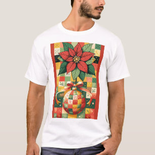 T-SHIRT NOËL POINSETTIE ET ORNEMENT