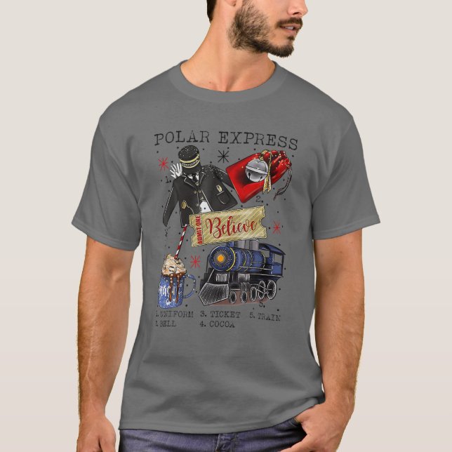 T-shirt Noël Pôle Nord Express Polaire Tous à l'étranger N (Devant)