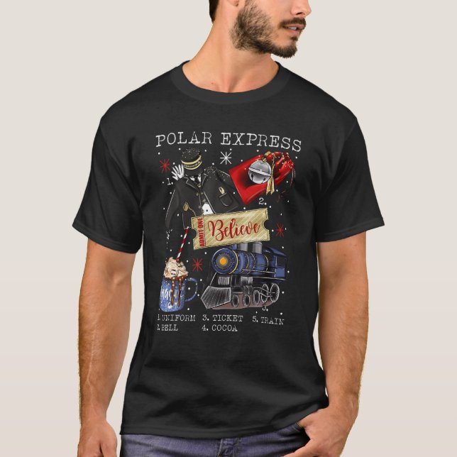 T-shirt Noël Pôle Nord Express Polaire Tous à l'étranger N (Devant)