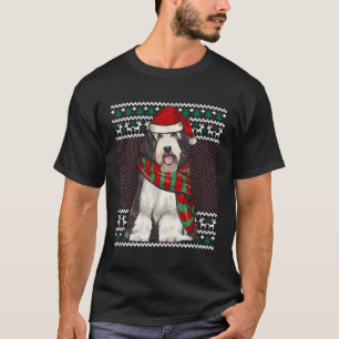 T-shirt Noël Porté Collie Chien Santa Hat Vilain Noël