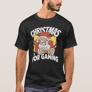 T-shirt Noël Pour Jouer Funny Gamer Père Noël Video Ga
