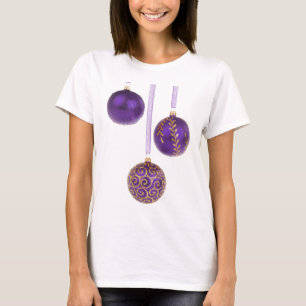 T-shirt Noël pourpre de lavande d'améthyste de Winterberry