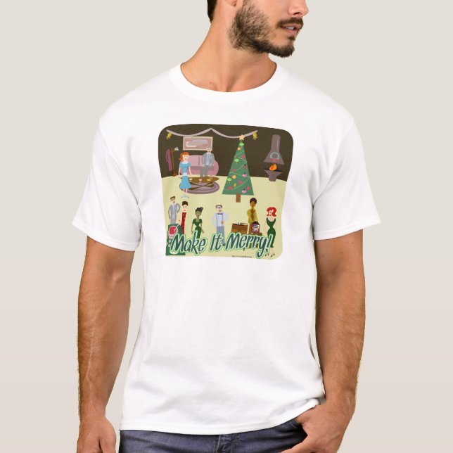 T-shirt Noël Rendre Joyeux Fête Slogan (Devant)