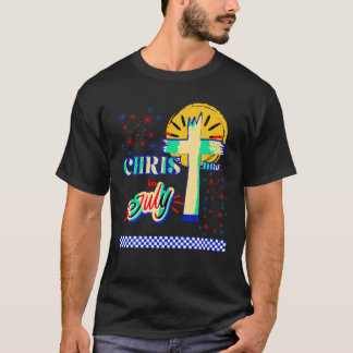 T-shirt Noël Rétro En Juillet Christian Jésus Dieu Été