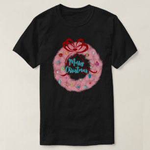 T-shirt Noël rétro turquoise Wreath