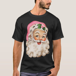T-shirt Noël rose rose Vintage