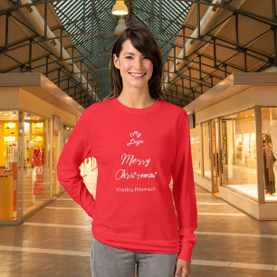 T-shirt Noël rouge blanc logo marque