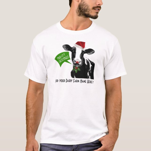 T-shirt Noël rry de MOO ! Vache drôle à vacances dans le (Devant)