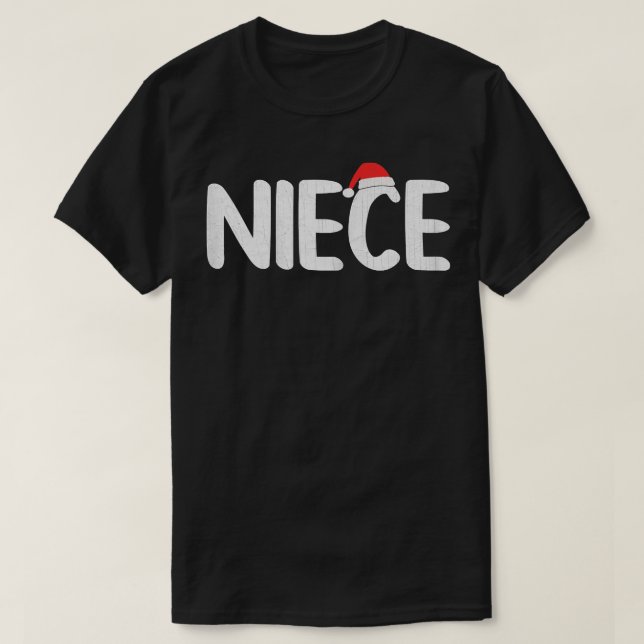 T-shirt Noël Santa Chapeau Correspondances Famille Nièce N (Design devant)