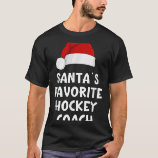 T-shirt Noël Santas entraîneur de hockey favori Drôle Noël