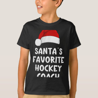 T-shirt Noël Santas entraîneur de hockey favori Drôle Noël