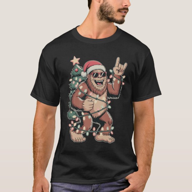 T-shirt Noël Sasquatch de Noël Sapin de Noël Sapin de Noël (Devant)