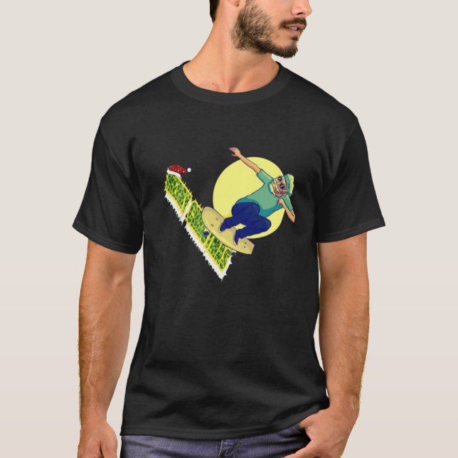T-shirt Noël Skateboard Santa Claus 2020 Classic T (Devant)