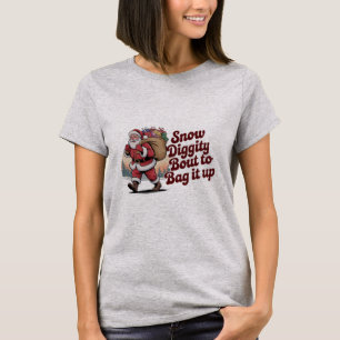 T-shirt Noël Snow Diggity Prêt à Tout Emballer Rétro 90s