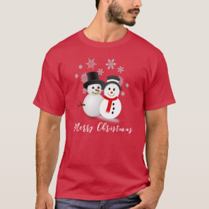 T-shirt Noël Snowman Merry Red Holiday